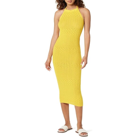 🆕Women's Jayla Sleeveless Crochet Midi Dress Maize Cotton Elegant Stylish - Picture 1 of 8
